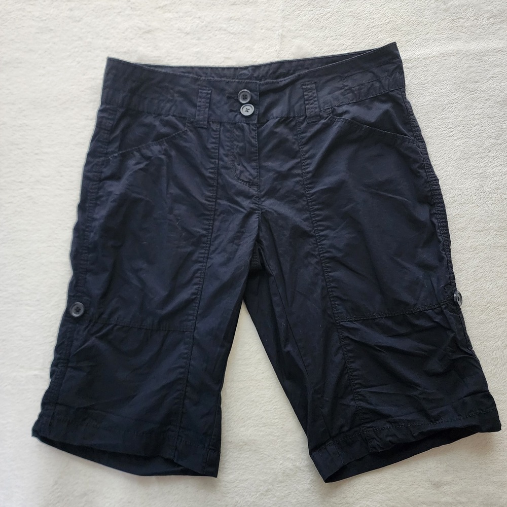 Jacob Cargo Shorts Womens 4 Black 100% Cotton Pockets Basic Capsule Preppy